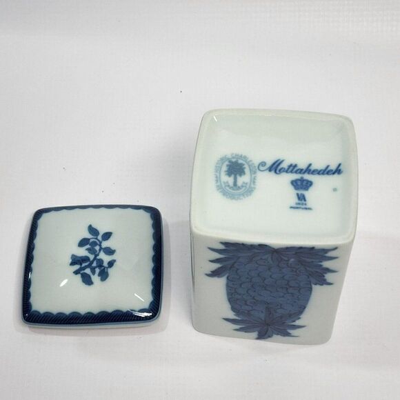 MOTTAHEDEH Charleston  Blue Pineapple 4.5" Cigarette Box & Lid Portugal - Picture 7 of 11